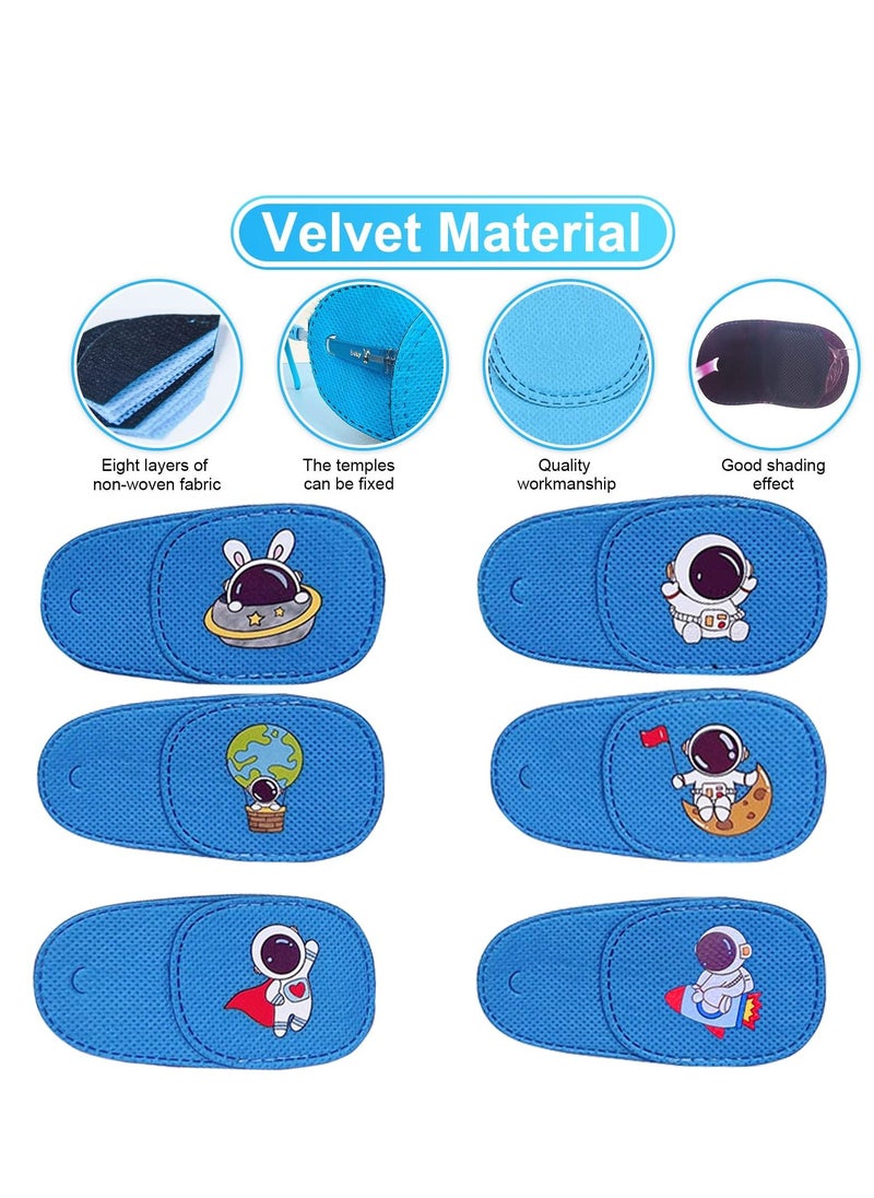 Eye Patches for Kids, 6 Pcs Cosmonaut Styles Eye Patch for Glasses Kids Reusable Eye Patch for Good Lazy Eye Amblyopia Strabismus, Right Eye