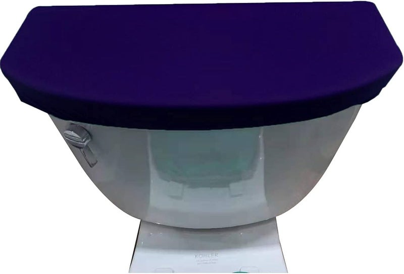 Velvet Toilet Tank Cover Soft and Absorbent, Comfortable Bathroom Toilet Tank Lid to Fit Different Sizes of Toilet Tank Navy Blue