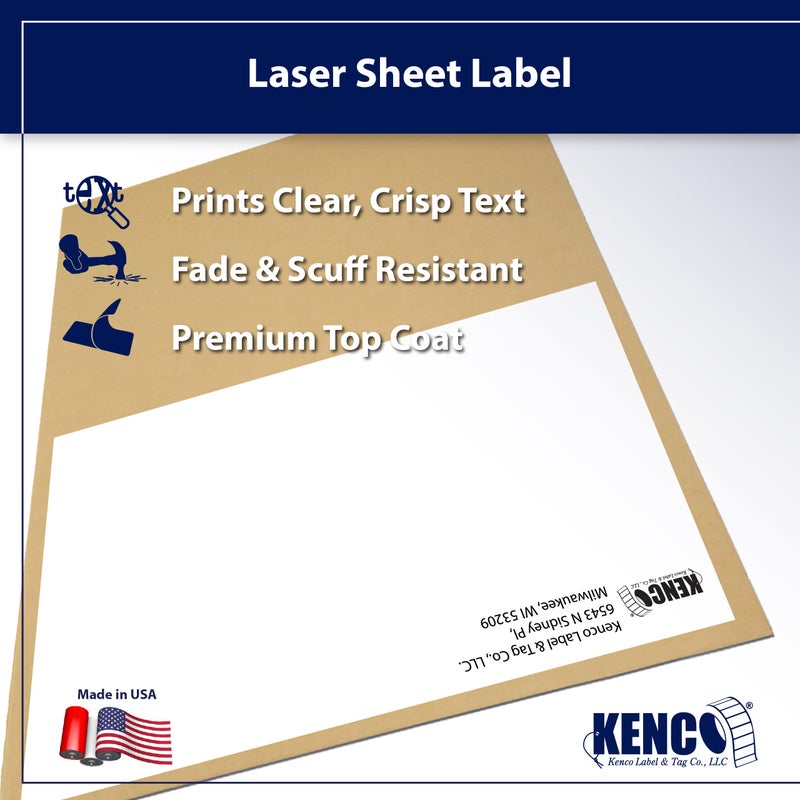 Kenco Premium White Address Shipping UPC Laser/Inkjet Labels Made in The USA (8.5" X 5.5" 100 Labels) - Image 3