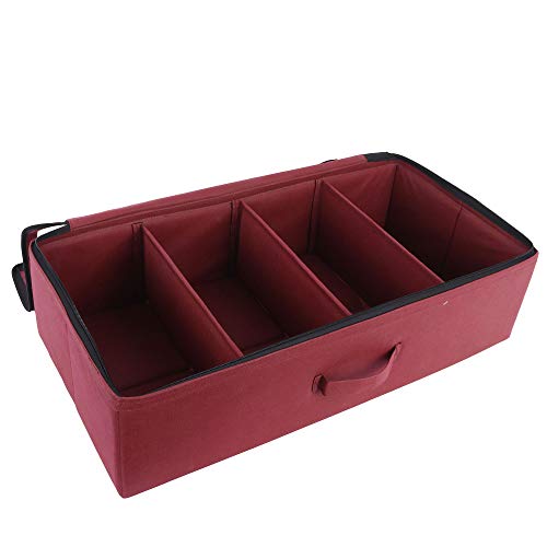 SHREY CREATION Under Bed Shoe Organizer, Fabric Shoe Storage Box with Clear Window, Zippered Footwear Organizer for Closet & Bedroom- (4 Pairs Maroon) - Image 3