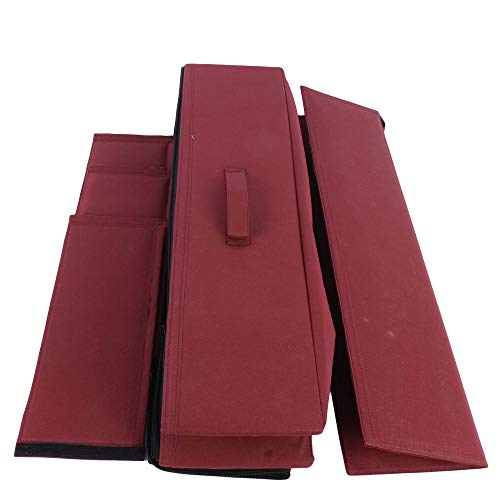 SHREY CREATION Under Bed Shoe Organizer, Fabric Shoe Storage Box with Clear Window, Zippered Footwear Organizer for Closet & Bedroom- (4 Pairs Maroon) - Image 5
