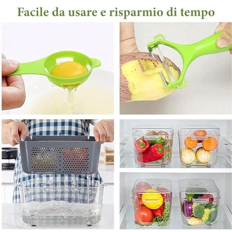 ALKAYAN 22 In 1 Professional Kitchen Mandolin Vegetable Cutter Manual Potato Cutter Vegetable Chopper Vegetable Slicer Mandoline Chopper Vegetables Short Potatoes Cuts Vegetables - Image 4