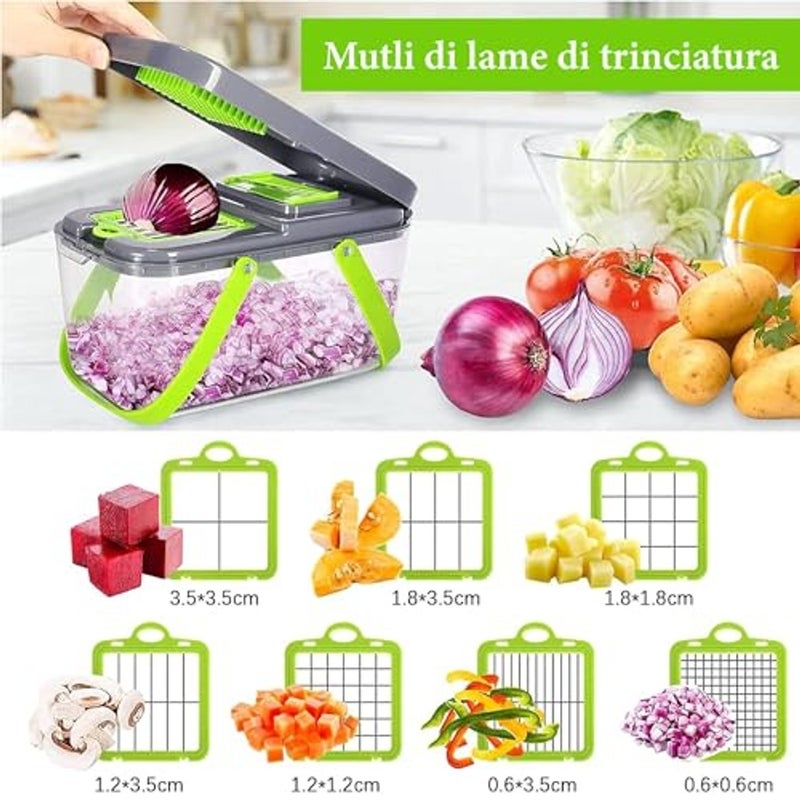 ALKAYAN 22 In 1 Professional Kitchen Mandolin Vegetable Cutter Manual Potato Cutter Vegetable Chopper Vegetable Slicer Mandoline Chopper Vegetables Short Potatoes Cuts Vegetables - Image 2
