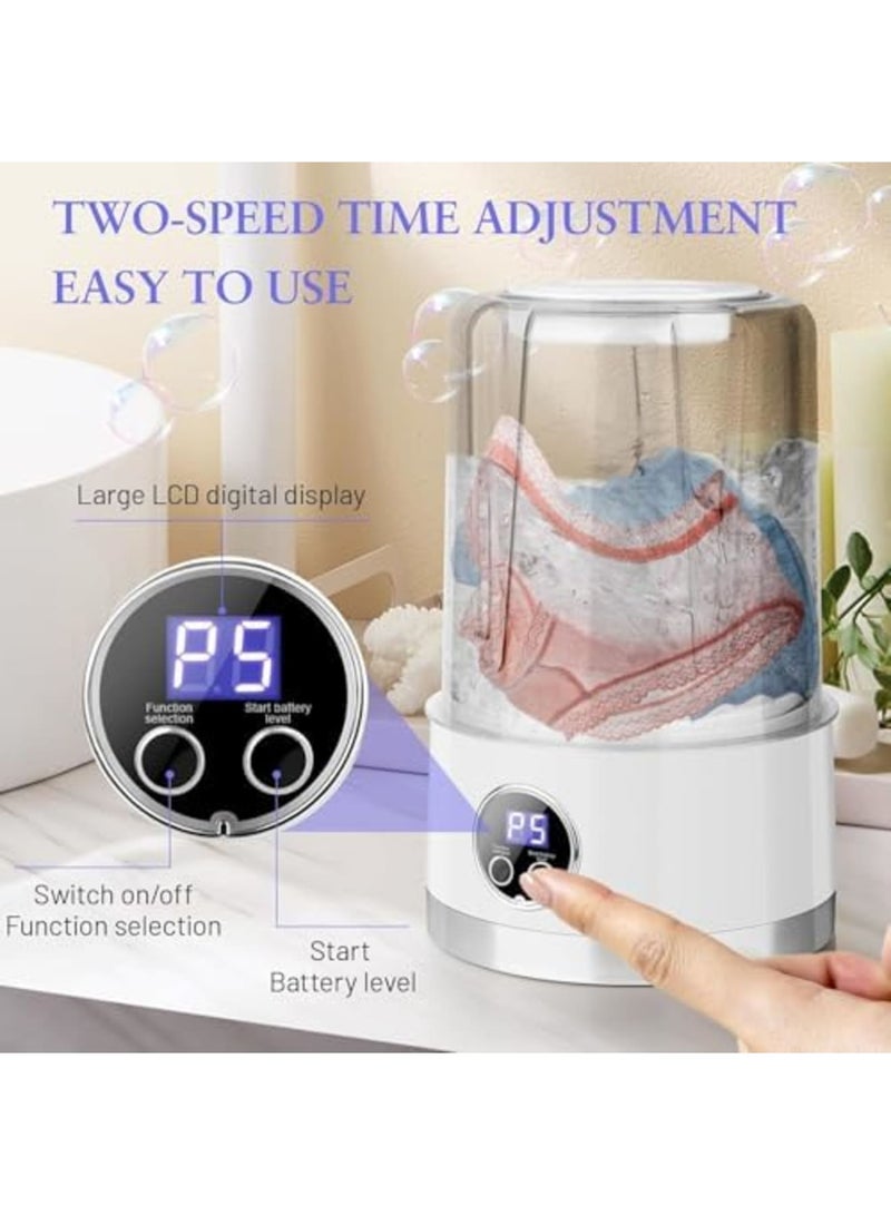 SYOSI Mini Portable Underwear Washing Machine, Rechargeable with 3000mAh Battery, Compact Deep Clean for Underwear, Baby Clothes, Lightweight for Apartments, Dorms, Hotels, RV, Travel & Camping (White) - Image 3