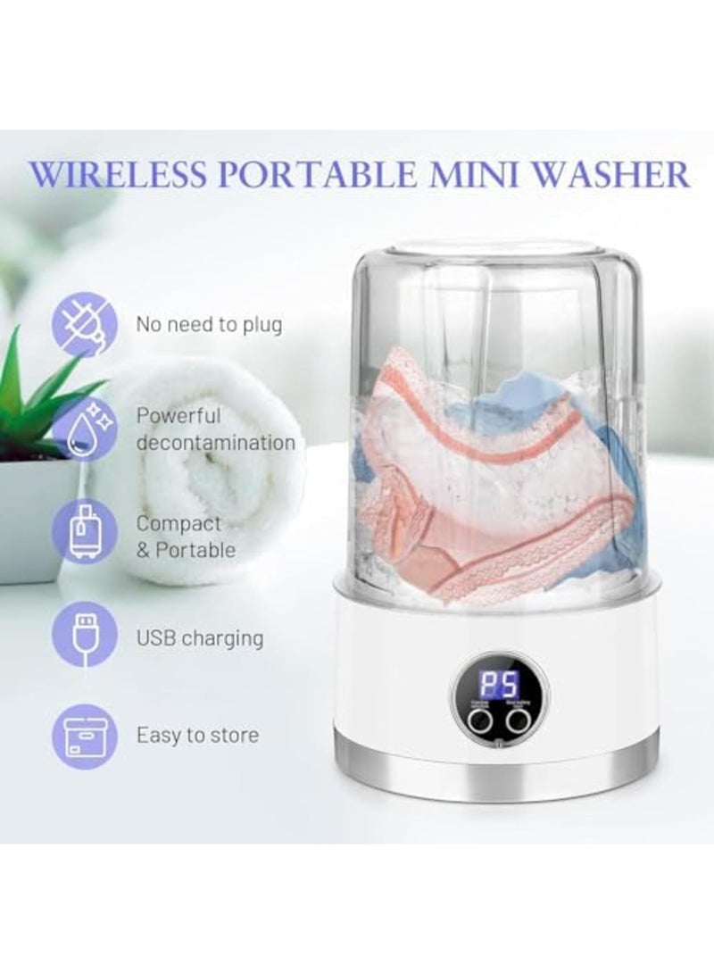 SYOSI Mini Portable Underwear Washing Machine, Rechargeable with 3000mAh Battery, Compact Deep Clean for Underwear, Baby Clothes, Lightweight for Apartments, Dorms, Hotels, RV, Travel & Camping (White) - Image 5