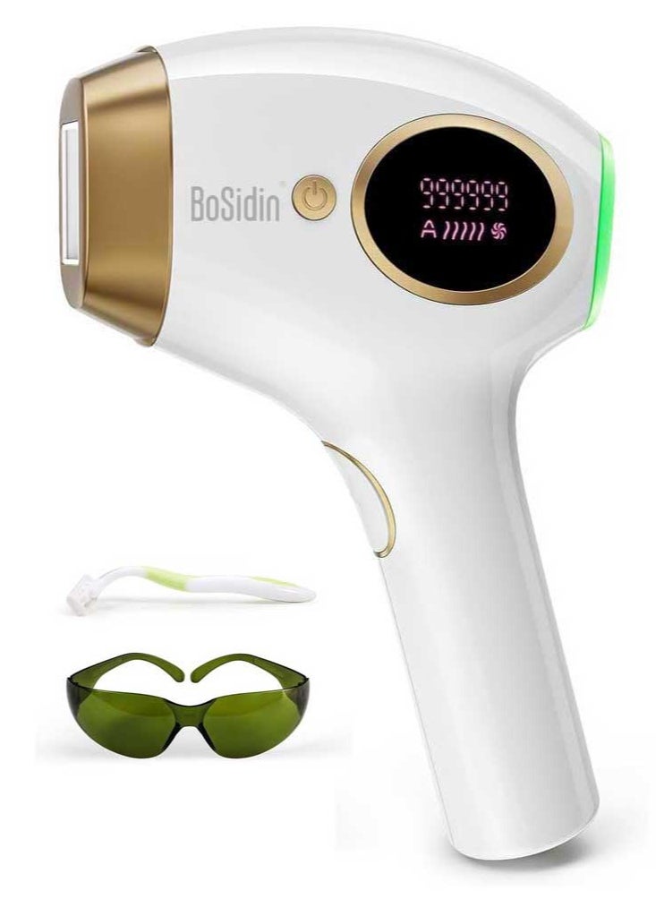 Bosidin Permanent Hair Remover At Home, Upgraded High Energy Levels Laser Hair Removal For Women And Men, 999K Flashes Effective And Safe For Whole Body 