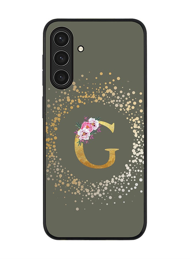 Stylizedd For Samsung Galaxy A26 5G Case,Slim fit Camera Protection, Shockproof Thin Phone cover  - Custom Monogram Floral - G  (Olive Green ) - Image 1