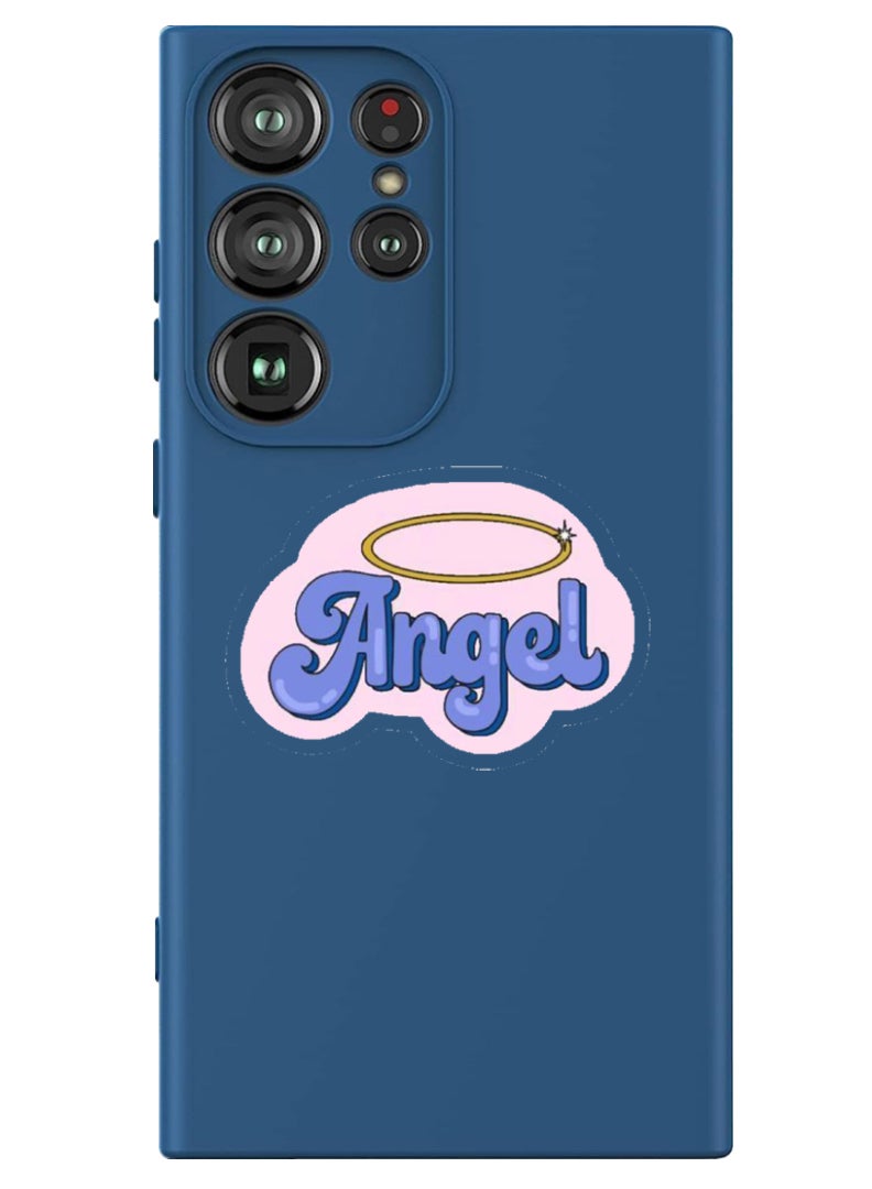 Theodor Protective Slim Fit Case Liquid Silicone Cover with Full Body Protection Anti-Scratch Shockproof Case For Samsung Galaxy S24 Ultra (Blue) - Angel - Image 1