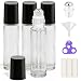 PrettyCare 4 Pack 10 ml Essential Oil Roller Bottles with Stainless Steel Roller Ball Refillable Leakproof Empty Thick Clear Glass Roll on Bottles with Black Caps for Travel Perfume - Image 2