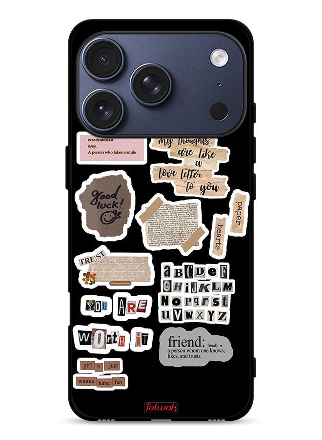 Tolwak Apple iPhone 17 Pro Protective Case Cover Good Luck Quotes Stickers - Image 1