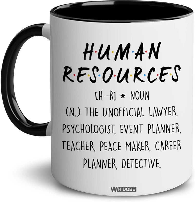 WHIDOBE Human Resources Gifts for Women, Men, Dad, Mom, HR Mug, Funny HR Gifts for Women, Human Resources Office Decor, HR Gifts for Coworkers, Gift for HR Accent Black Mug, Mothers Fathers Day - Image 1