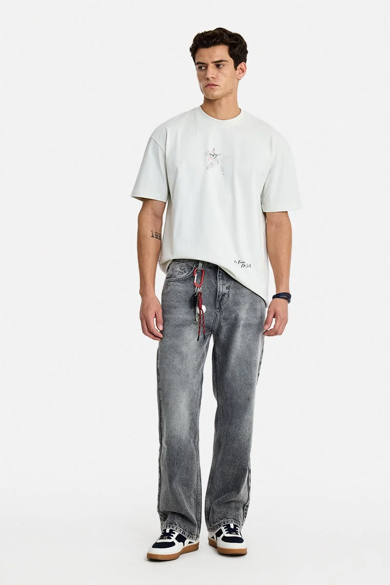 سنيتش Off-White Graphic Half Sleeve Regular Fit T-Shirt