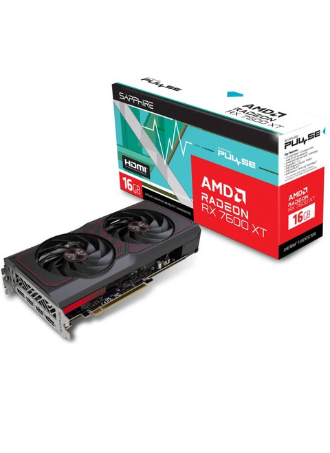 Sapphire Pulse AMD Radeon RX 7600 XT Gaming Graphics Card, 16GB GDDR6 128-Bit Memory, 2810 MHz Boost Clock, 2048 Stream Processors, 18 Gbps Memory Clock, RDNA 3 Architecture | 11339-04-20G