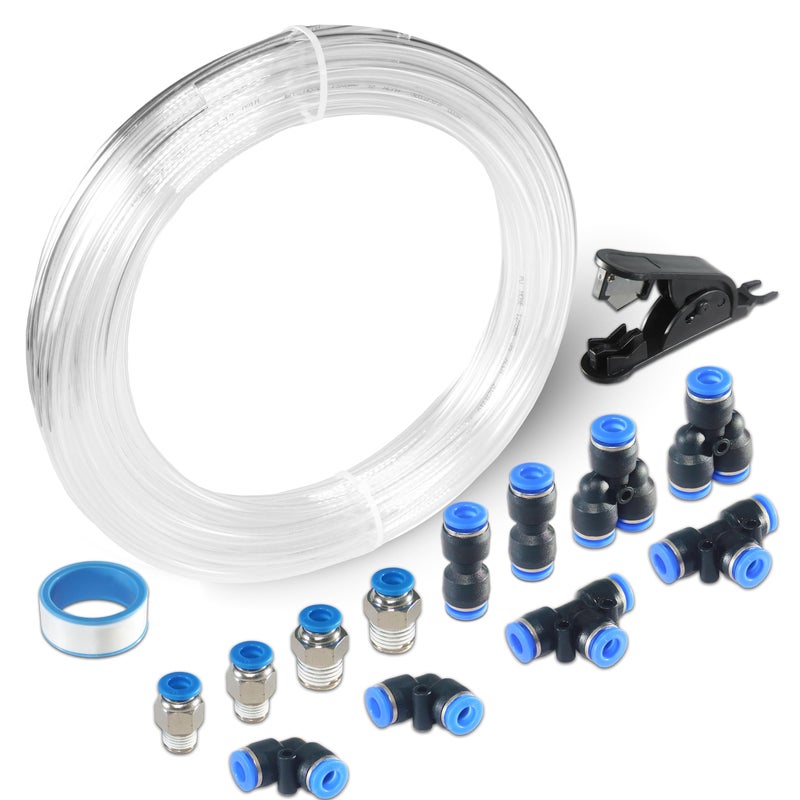 MSAEIQUN Pneumatic Tubing Clear Polyurethane PU Air Hose Pipe Tube Kit 6mm OD 4mm ID 10 Meter 328ft for Air Line or Fluid Transfer 6mm x 10M - Image 2