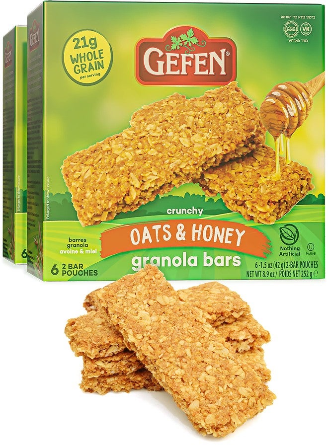 Gefen Oats N' Honey Granola Bar (2 Pack = 24 Bars) | All Natural, Delicious, High Energy Snack, Kosher - Image 1