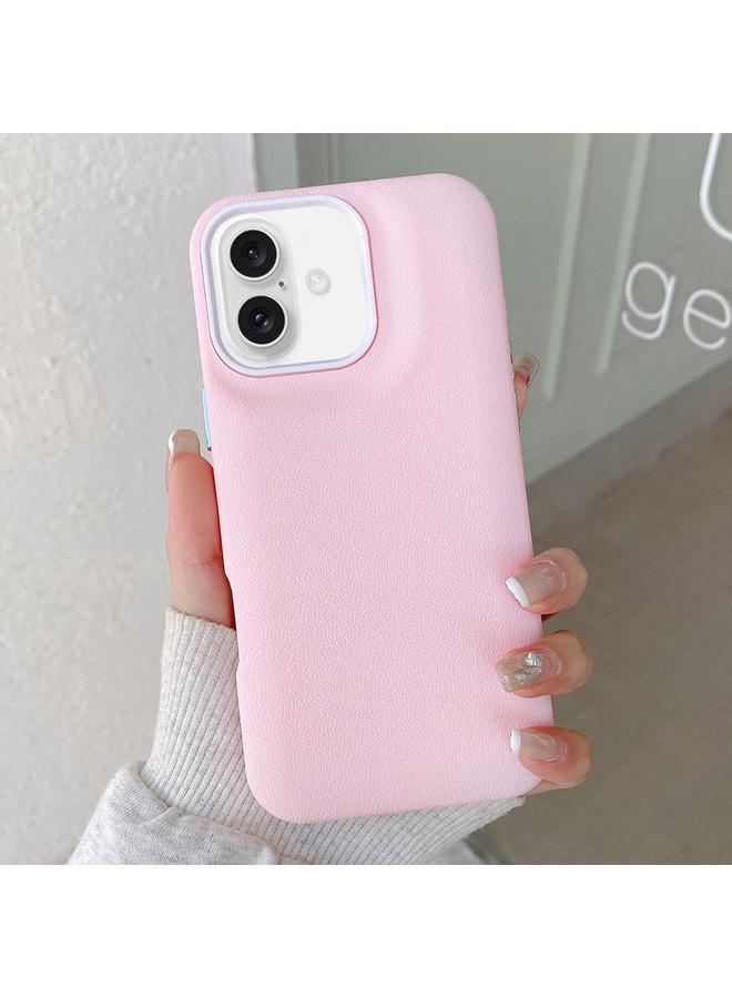 جراب هاتف من الجلد لهاتف iPhone 16 Plus (وردي)