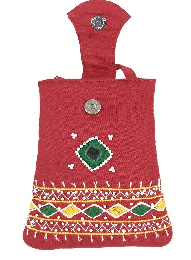 SriShopify Handicrafts Banjara Needle craft Women's Hand Purse Clutch Medium Mirror and Beads Work - Image 2