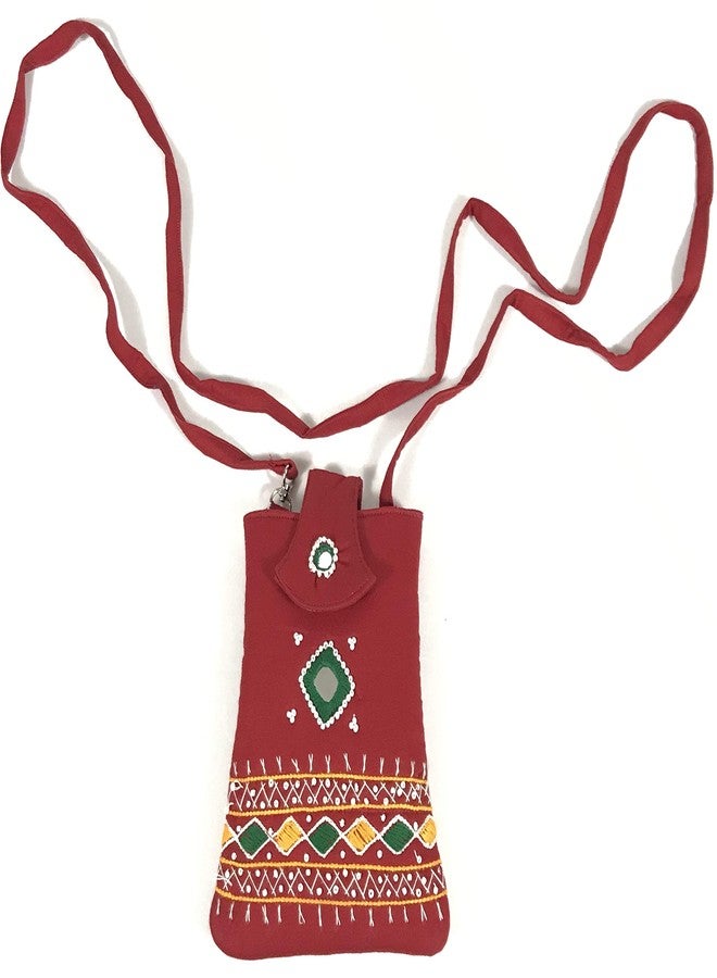 SriShopify Handicrafts Banjara Needle craft Women's Hand Purse Clutch Medium Mirror and Beads Work - Image 1
