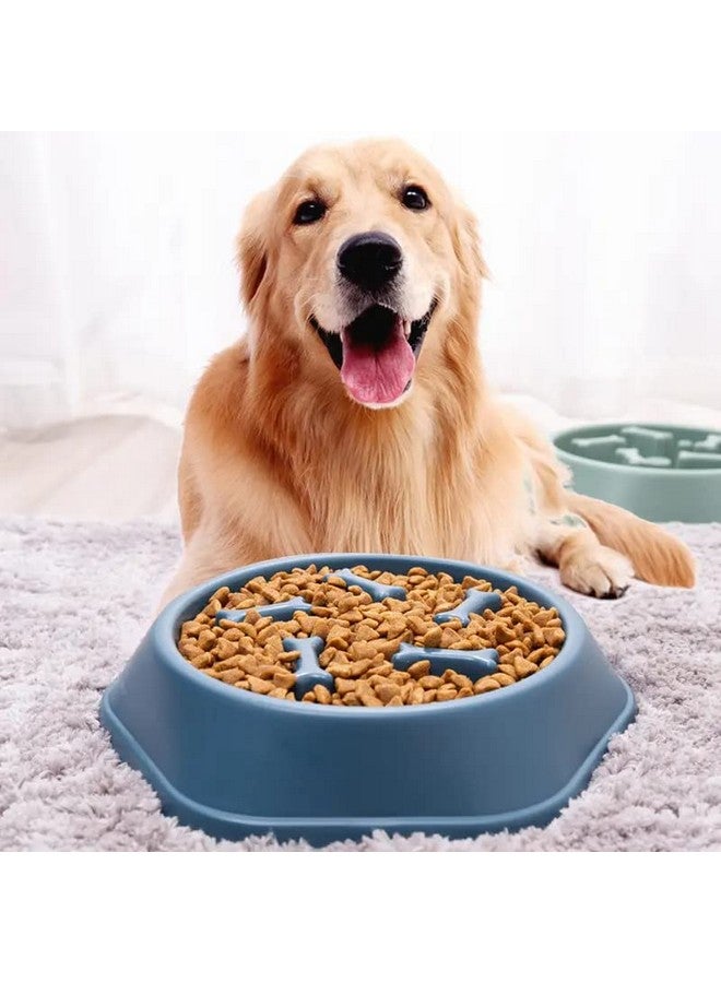 Slow Feeding Pet Bowl, No Choking Round Feeder Bowl With Bone Pattern Interactive Treat Bowl For Dogs (Color As Per Available) - Image 1