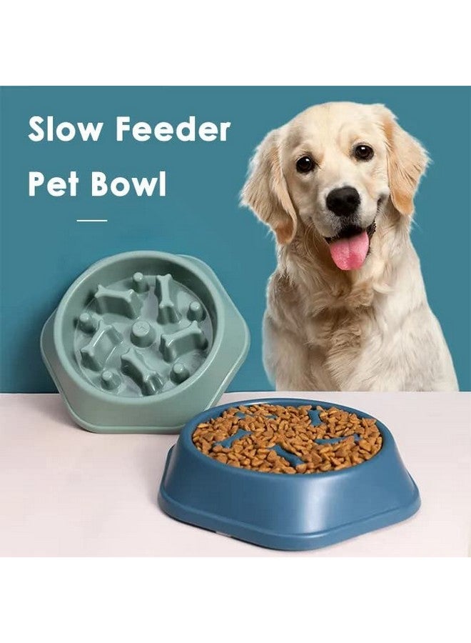 Slow Feeding Pet Bowl, No Choking Round Feeder Bowl With Bone Pattern Interactive Treat Bowl For Dogs (Color As Per Available) - Image 4