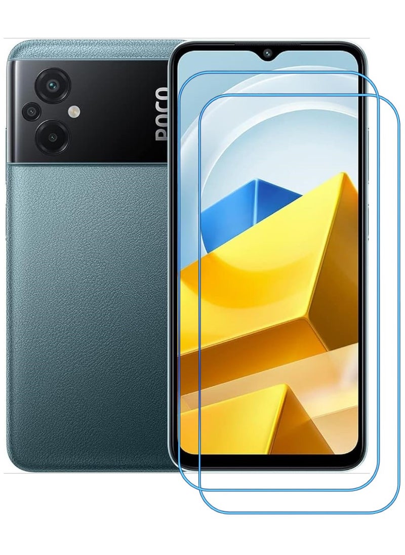 ACLIX 2 Pieces Antistatic ESD Dustproof Premium Quality High Definition Clear Tempered Glass Screen Protector Designed For Xiaomi Poco M5 - Image 1