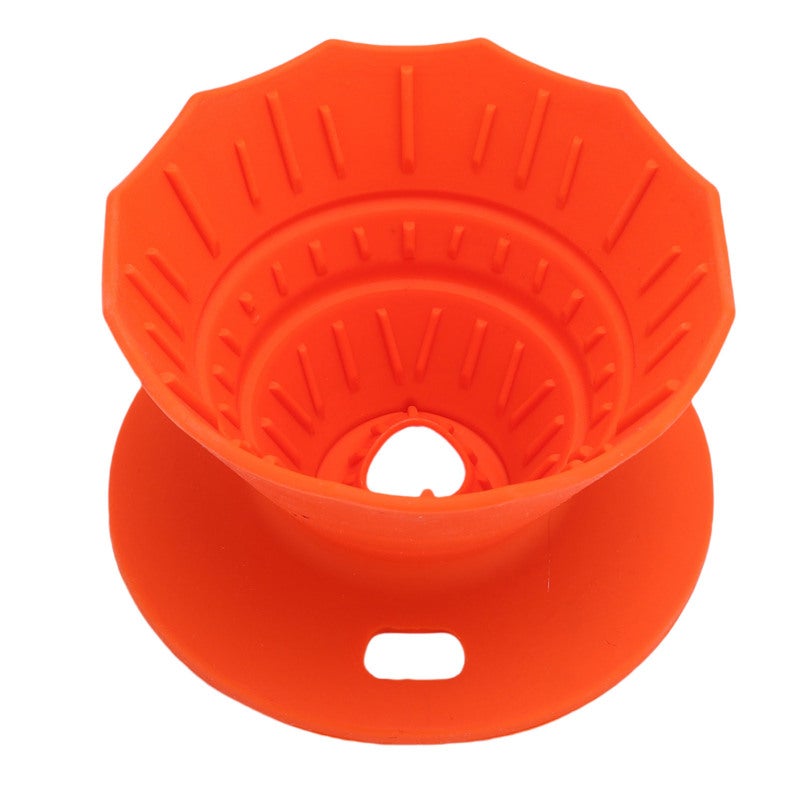 Pour Over Coffee Dripper Food Grade Silicone Folding Portable Hand Brewed Coffee Filter Orange - Image 3
