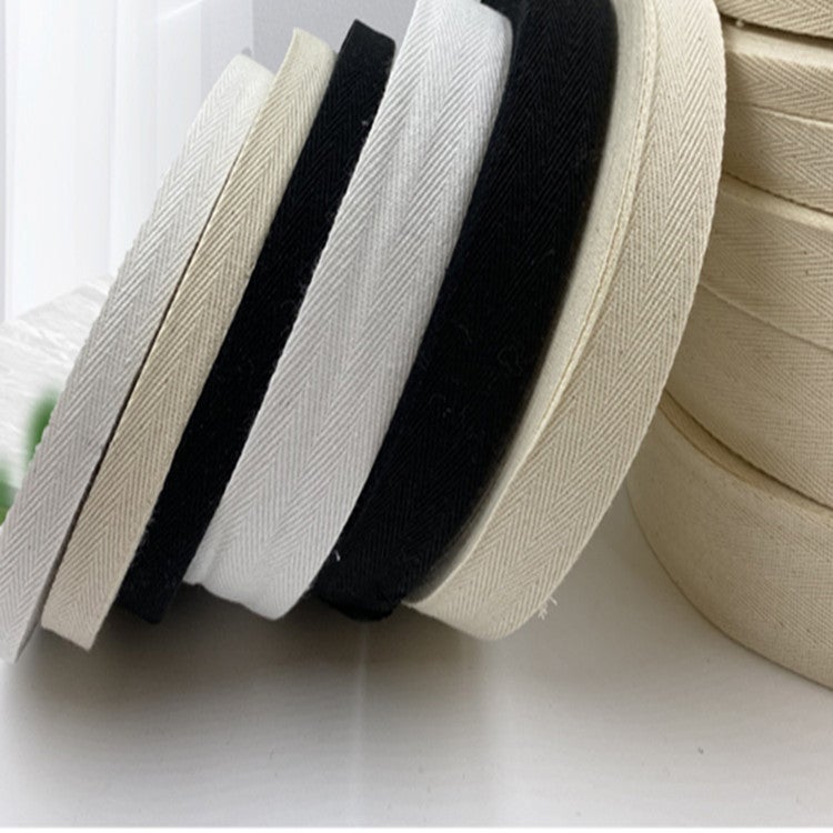 Herringbone Belt Pattern Xinjiang Cotton Belt Webbing Strap Cloth Belt Cotton Strip Edging Inch Belt Cloth Black And White Supply - Image 3