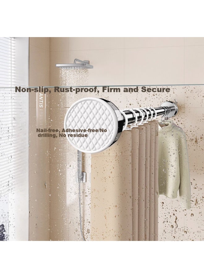 Weilaishi Retractable Rod Clothes Drying Rack, No Drilling Required Wardrobe Support Rod, Bathroom Nail-free Support Frame For Hanging Shower Curtains, 100-170 CM - Image 2