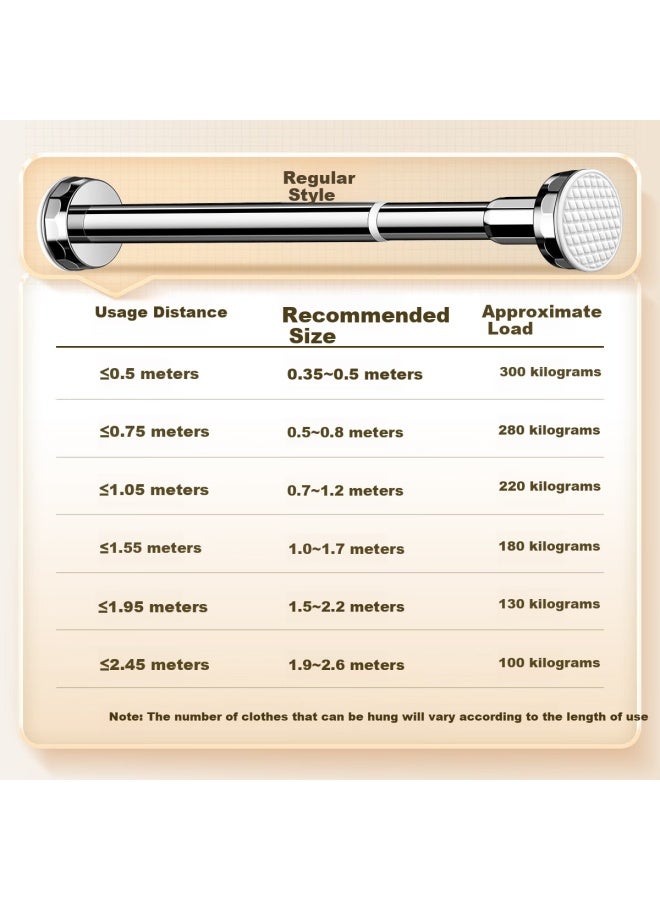 Weilaishi Retractable Rod Clothes Drying Rack, No Drilling Required Wardrobe Support Rod, Bathroom Nail-free Support Frame For Hanging Shower Curtains, 100-170 CM - Image 5