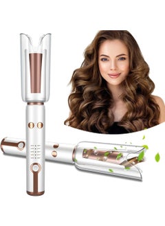 MHU MHU Automatic Curling Iron Auto Hair Curler with Large Rotating Barrel  5 Temps  Timer AntiScald  AntiTangle with Auto ShutOff Automatic Hair Curlers for Hair Styling White 