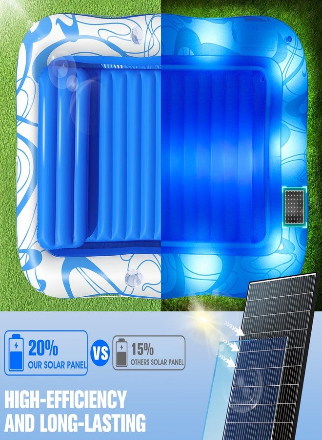 DeeprBetter Inflatable Tanning Pool Lounger with Lights,81"x 60" Large Tanning Floats for Adults,2025 Swirls Pool Lounger Float,Blow Up Tanning Water Bed with Cup&Phone Holder,Adults Tanning Pools for Backyard - Image 2