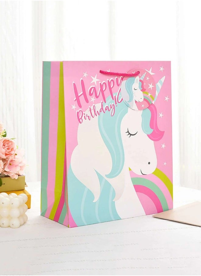 Share the Love luxury Glitter Gold Unicorn party happy birthday gift bag  - Image 1
