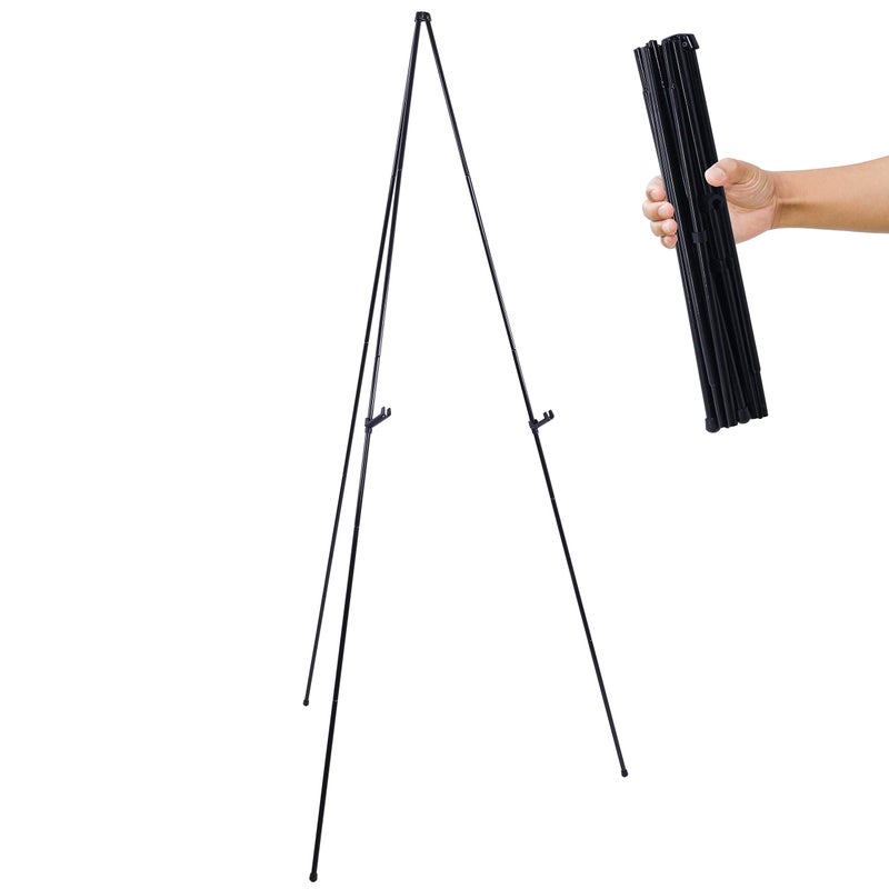 US Art Supply 63 High Metal Folding Display Easel  Adjustable Height Instantly Collapses Holds 5 lbs  Portable Art Easel Stand  for Sign Poster Canvas Painting Picture Display
