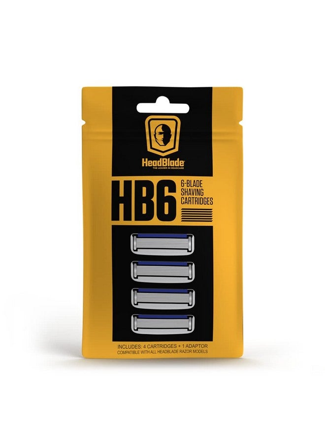 HeadBlade شفرات إيدبليد Hb6 بديل 6 شفرات من الفولاذ المقاوم للصدأ لعدم الشد أو السحب لحلاقة أقل تعمل للوجه والجسم وفروة الرأس - Image 1
