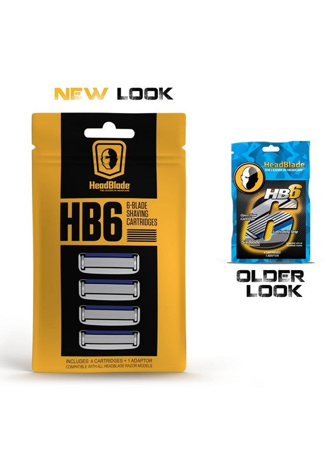 HeadBlade شفرات إيدبليد Hb6 بديل 6 شفرات من الفولاذ المقاوم للصدأ لعدم الشد أو السحب لحلاقة أقل تعمل للوجه والجسم وفروة الرأس - Image 3