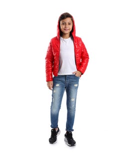 Andora Long Sleeves Quilted Pattern Boys Jacket _ Red  - Image 4