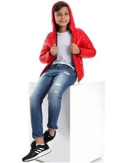 Andora Long Sleeves Quilted Pattern Boys Jacket _ Red  - Image 1