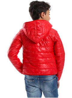 Andora Long Sleeves Quilted Pattern Boys Jacket _ Red  - Image 2