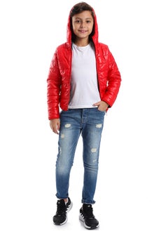 Andora Long Sleeves Quilted Pattern Boys Jacket _ Red  - Image 3