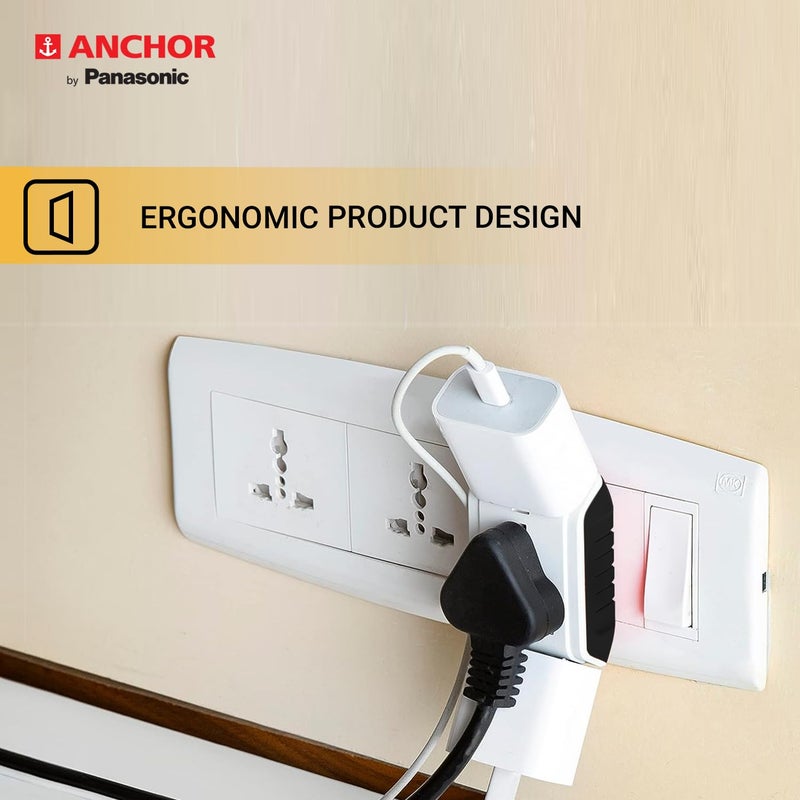 Anchor 6A 3 Pin Multi Plug Socket Travel Adapter with Universal Socket, 3 Pin Multi Plug Extension Socket (White - PK2) - Image 5