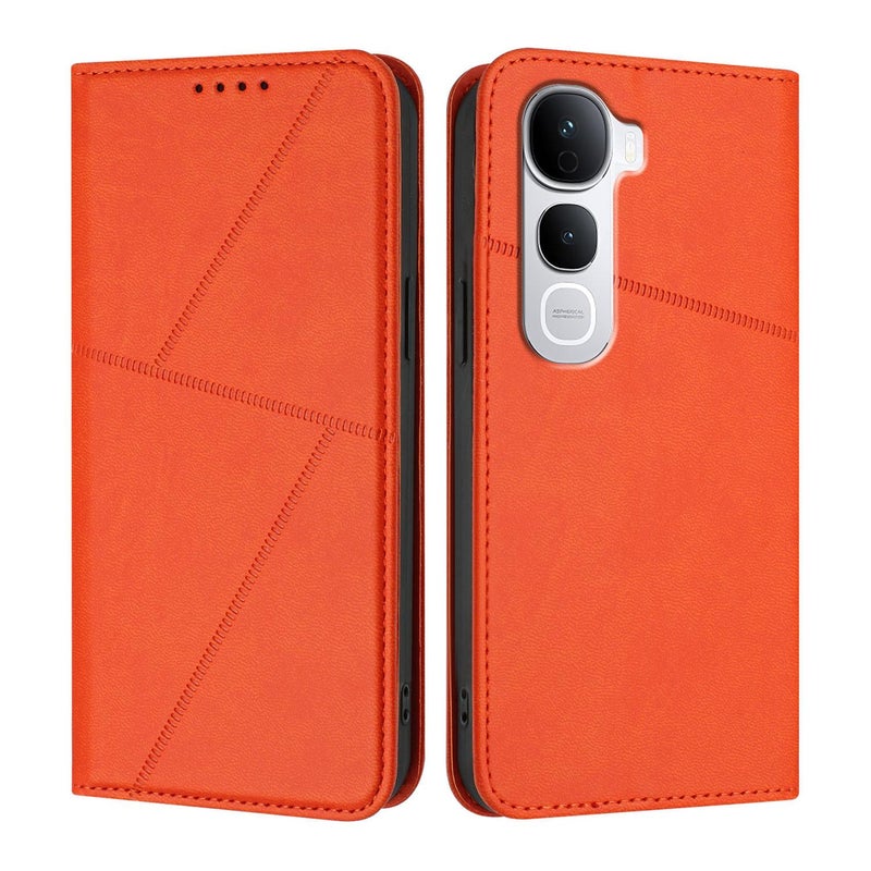 HuHa Case Cover For vivo Y400 Pro 5G Strong Magnetic Frosted Flip Leather Phone Case(Orange) - Image 1