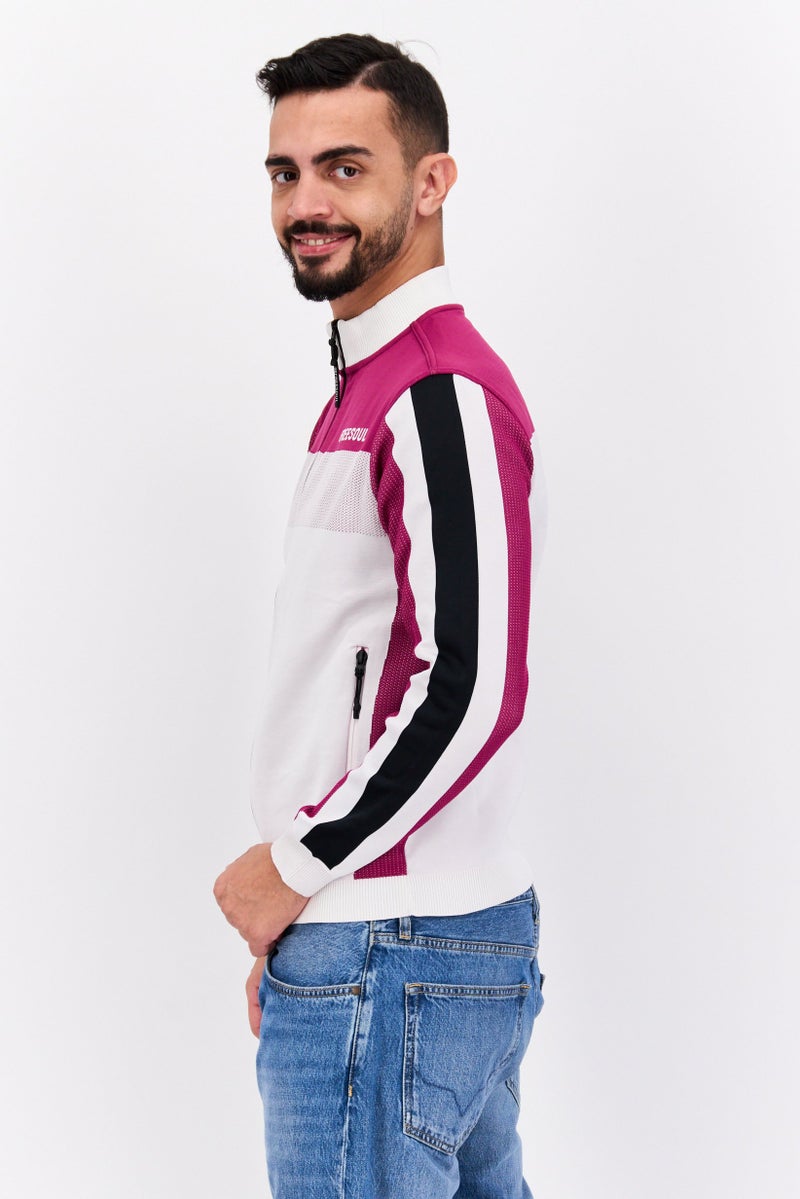 Free Soul Men Brand Logo Half Zip Sweatshirt, Purple  - Image 2