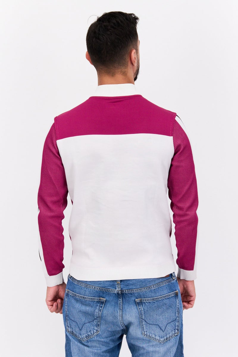 Free Soul Men Brand Logo Half Zip Sweatshirt, Purple  - Image 3
