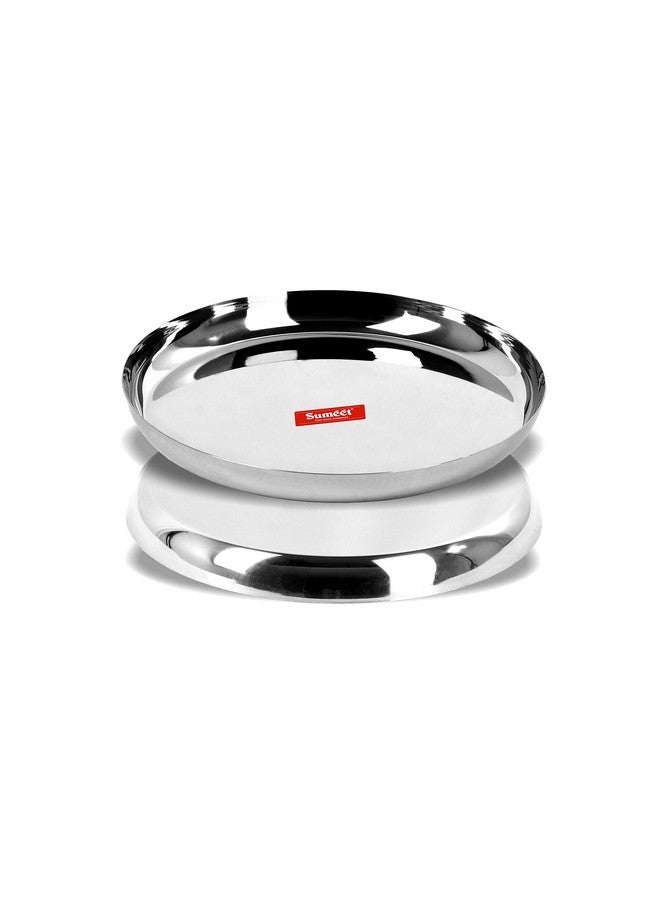 Sumeet Stainless Steel Apple Shape Heavy Gauge Dinner Plates with Mirror Finish 32.5cm Dia - Set of 2pc - Image 3