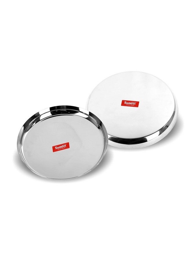 Sumeet Stainless Steel Apple Shape Heavy Gauge Dinner Plates with Mirror Finish 32.5cm Dia - Set of 2pc - Image 5