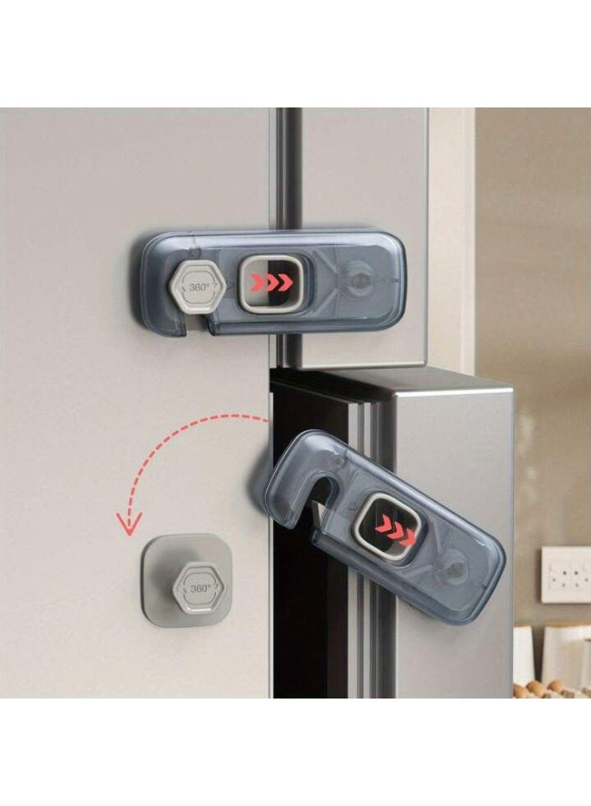 Luxury Refrigerator Safety Lock with 360° Rotation - Child Proof Lock for Appliances & Cabinets (Strong Adhesive) - Image 3