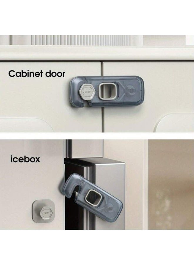 Luxury Refrigerator Safety Lock with 360° Rotation - Child Proof Lock for Appliances & Cabinets (Strong Adhesive) - Image 4
