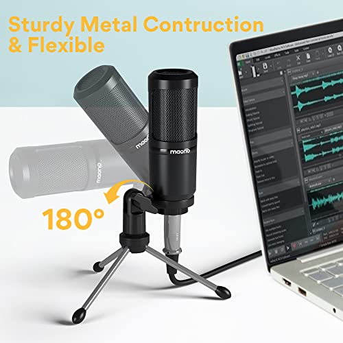 MAONO AU-PM360TR Condenser Microphone for Youtubers, Vlogging, Singing, Podcasting, with Tripod Stand and Mic Gain - Image 3