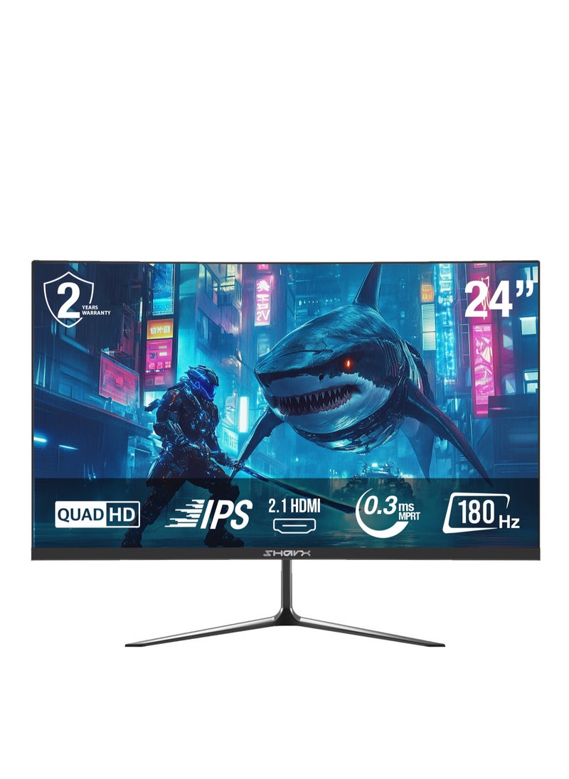 SHARX SHARX Gaming Monitor 24"(24Q180I), 180hz Refresh Rate, 1ms (MPRT) Response Time, IPS, QHD, 2.1HDMI, USB-C,Back Light Sync, Fixed Stand, Free Sync, G-Sync Compatible.  - Image 1