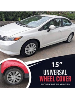 Pistol 15 Inch Hubcaps Set of 4PC Automotive Hub Caps with Universal Snap-On Retention Rings  Wheel Cover Kit  - Image 4